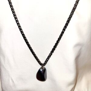 Black Chain Necklace with Pendant